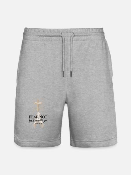 Inspirational Bible Verse T-Shirt for Christians - Stanley/Stella Trainer Unisex Organic Jogging Shorts - heather grey