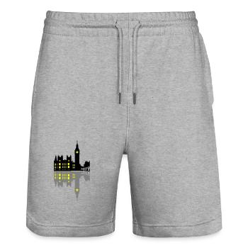 London - Stanley/Stella Unisex Bio Joggingshorts Trainer  - Grau meliert - Vorne - Nik (191cm) & Marisol (170cm)