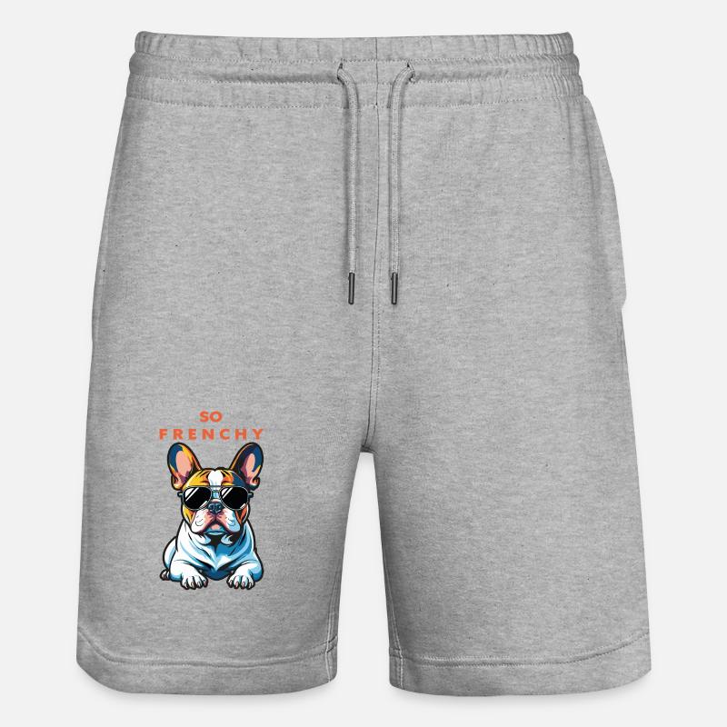 Bouledogue français Pop Chic Lunettes - Short de jogging bio TRAINER Stanley/Stella unisexe - gris chiné