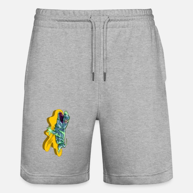 Imprimé gecko - Short de jogging bio TRAINER Stanley/Stella unisexe - gris chiné