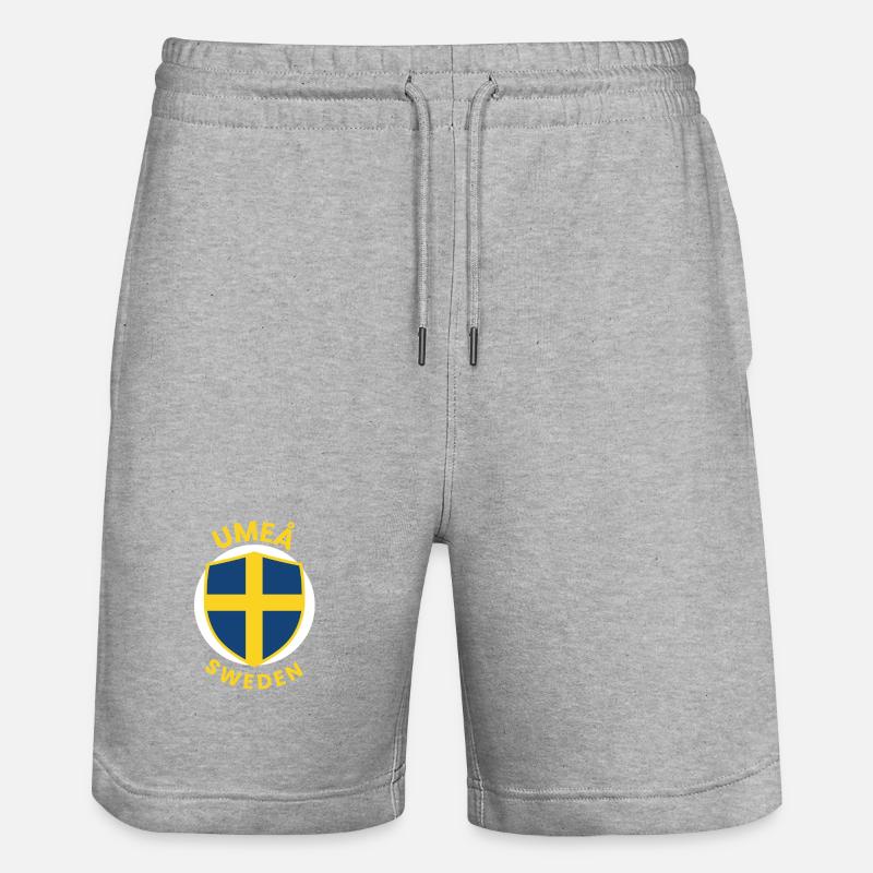 Écusson d’Umeå, Suède, - Short de jogging bio TRAINER Stanley/Stella unisexe - gris chiné