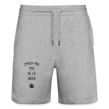 J'peux pas j'ai de la Weed - Short de jogging bio TRAINER Stanley/Stella unisexe - gris chiné - Devant - Nik (191cm) & Marisol (170cm)