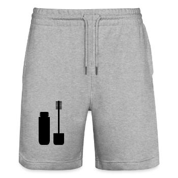 Mascara - Stanley/Stella Trainer Unisex Organic Jogging Shorts - heather grey - Front - Nik (191cm) & Marisol (170cm)