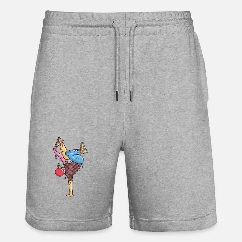Breakdance Eiscreme Tanz Breakdancer Breakdancing - Stanley/Stella Trainer Unisex Organic Jogging Shorts - heather grey