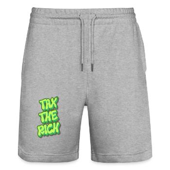 Taxer les riches - Short de jogging bio TRAINER Stanley/Stella unisexe - gris chiné - Devant - Nik (191cm) & Marisol (170cm)