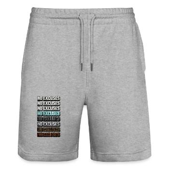 Aucune excuse pour la motivation colorée - Short de jogging bio TRAINER Stanley/Stella unisexe - gris chiné - Devant - Nik (191cm) & Marisol (170cm)