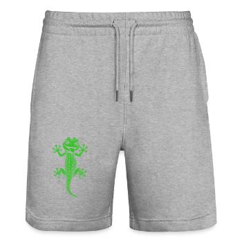 Gecko - Short de jogging bio TRAINER Stanley/Stella unisexe - gris chiné - Devant - Nik (191cm) & Marisol (170cm)