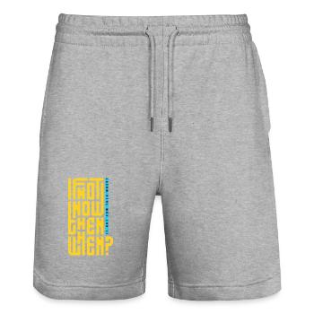 If Not Now Then When? - Stanley/Stella Trainer Unisex Organic Jogging Shorts - heather grey - Front - Nik (191cm) & Marisol (170cm)