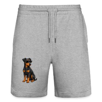 Doberman Lunettes de soleil cool Ami fidèle - Short de jogging bio TRAINER Stanley/Stella unisexe - gris chiné - Devant - Nik (191cm) & Marisol (170cm)