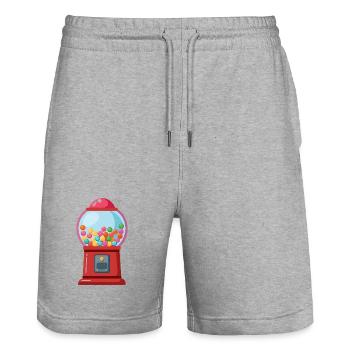 Machine à boules de chewing-gum - Short de jogging bio TRAINER Stanley/Stella unisexe - gris chiné - Devant - Nik (191cm) & Marisol (170cm)