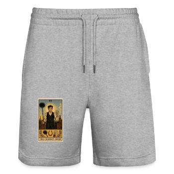 Ramoneur | Tarot du Porte-bonheur - Short de jogging bio TRAINER Stanley/Stella unisexe - gris chiné - Devant - Nik (191cm) & Marisol (170cm)