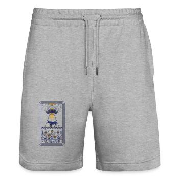 Lustiges Meme, Verlierer, wir machen Po-Sachen - Stanley/Stella Unisex Bio Joggingshorts Trainer  - Grau meliert - Vorne - Nik (191cm) & Marisol (170cm)
