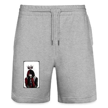 Royal darkness on the net - Stanley/Stella Trainer Unisex Organic Jogging Shorts - heather grey - Front - Nik (191cm) & Marisol (170cm)