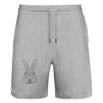 Easter Bunny Polygon - Stanley/Stella Trainer Unisex Organic Jogging Shorts - heather grey - Front - Nik (191cm) & Marisol (170cm)