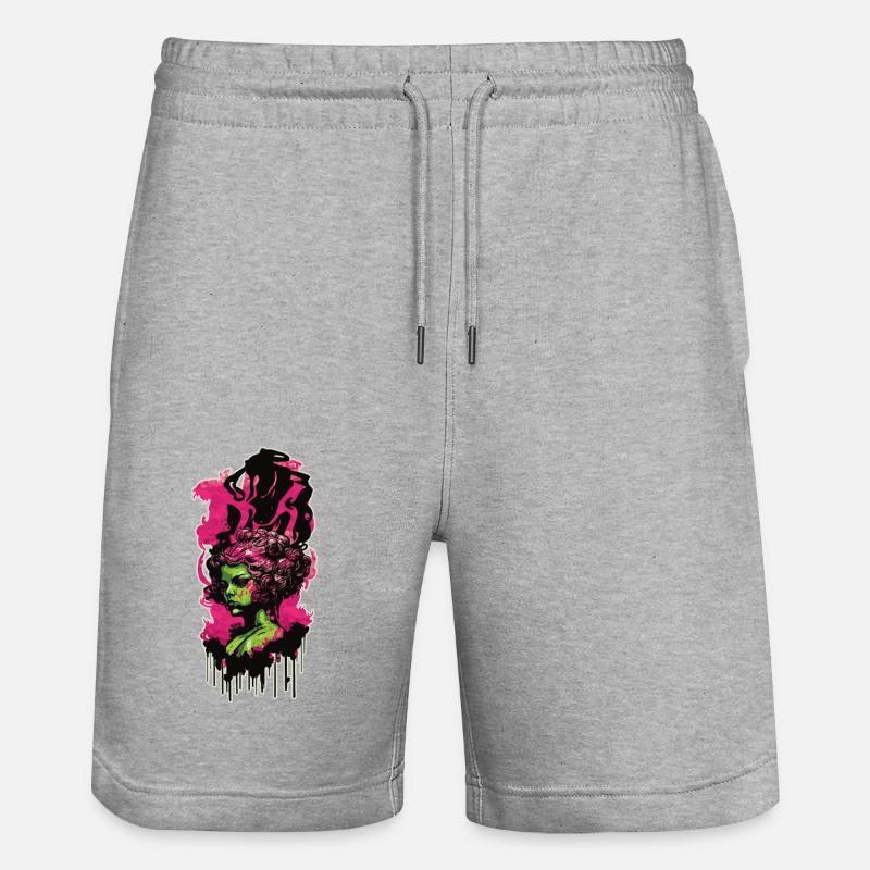 Neon Graffiti - Stanley/Stella Unisex Bio Joggingshorts Trainer  - Grau meliert