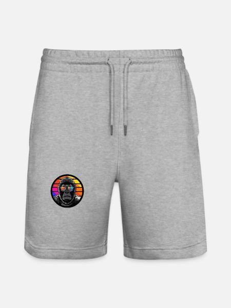 Gorilla Comic Cool Sommer - Stanley/Stella Unisex Bio Joggingshorts Trainer  - Grau meliert