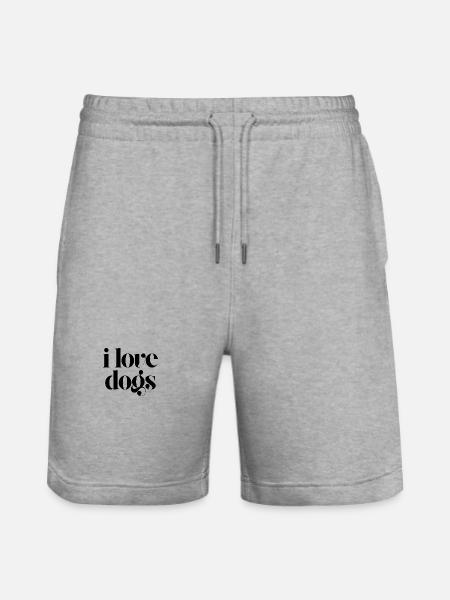 Ich liebe Hunde - Stanley/Stella Unisex Bio Joggingshorts Trainer - Grau meliert