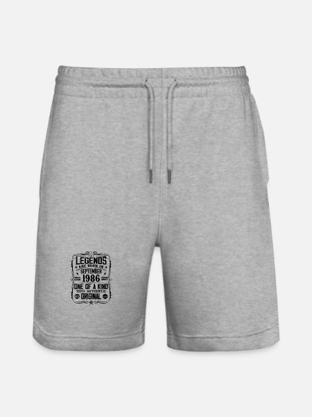 Wrzesień 1986 Vintage Retro Prezent urodzinowy - Ekologiczne spodenki dresowe typu unisex Stanley/Stella Trainer  - szary melanż