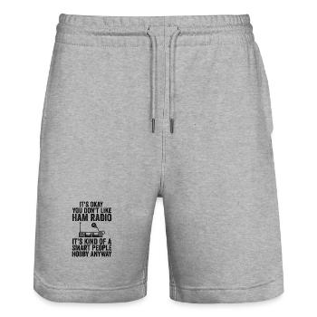 Es ist in Ordnung, du magst keinen Amateurfunk - Stanley/Stella Unisex Bio Joggingshorts Trainer  - Grau meliert - Vorne - Nik (191cm) & Marisol (170cm)