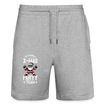 Christmas Party Team Funny - Stanley/Stella Trainer Unisex Organic Jogging Shorts - heather grey - Front - Nik (191cm) & Marisol (170cm)