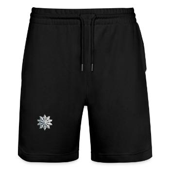Polygone de flocon de neige - Short de jogging bio TRAINER Stanley/Stella unisexe - noir - Devant - Nik (191cm) & Marisol (170cm)