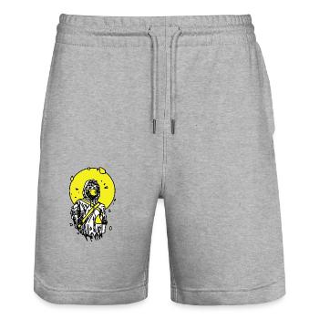 salvation - Stanley/Stella Trainer Unisex Organic Jogging Shorts - heather grey - Front - Nik (191cm) & Marisol (170cm)