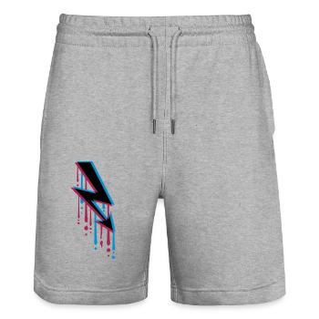 tropfen graffiti 3d elektrisch blitz strom energie - Stanley/Stella Unisex Bio Joggingshorts Trainer  - Grau meliert - Vorne - Nik (191cm) & Marisol (170cm)
