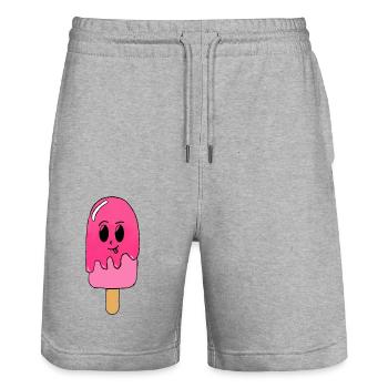 kawaii ice cream | original by. MMJ49 - Stanley/Stella Trainer Unisex Organic Jogging Shorts - heather grey - Front - Nik (191cm) & Marisol (170cm)
