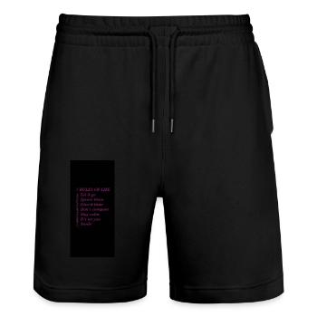 Règles de vie - Short de jogging bio TRAINER Stanley/Stella unisexe - noir - Devant - Nik (191cm) & Marisol (170cm)