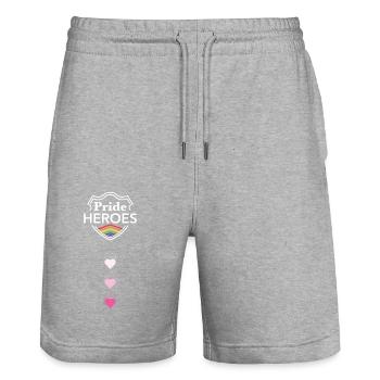 PrideHEROES Love - Stanley/Stella Unisex Bio Joggingshorts Trainer  - Grau meliert - Vorne - Nik (191cm) & Marisol (170cm)