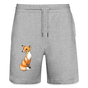 Fuchs - Stanley/Stella Unisex Bio Joggingshorts Trainer  - Grau meliert - Vorne - Nik (191cm) & Marisol (170cm)