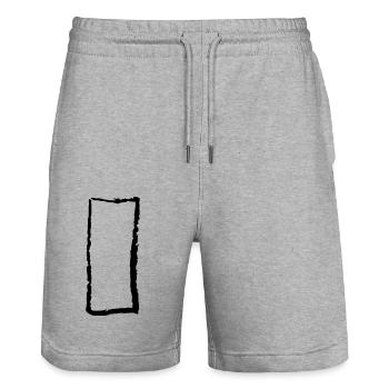 Rechteck - Stanley/Stella Unisex Bio Joggingshorts Trainer  - Grau meliert - Vorne - Nik (191cm) & Marisol (170cm)