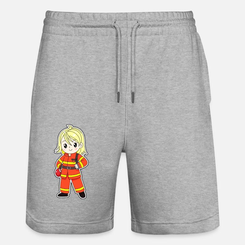 Pompier mignon – Mignon et courageux ! - Short de jogging bio TRAINER Stanley/Stella unisexe - gris chiné