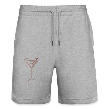 Olive Martini - Stanley/Stella Trainer Unisex Organic Jogging Shorts - heather grey - Front - Nik (191cm) & Marisol (170cm)