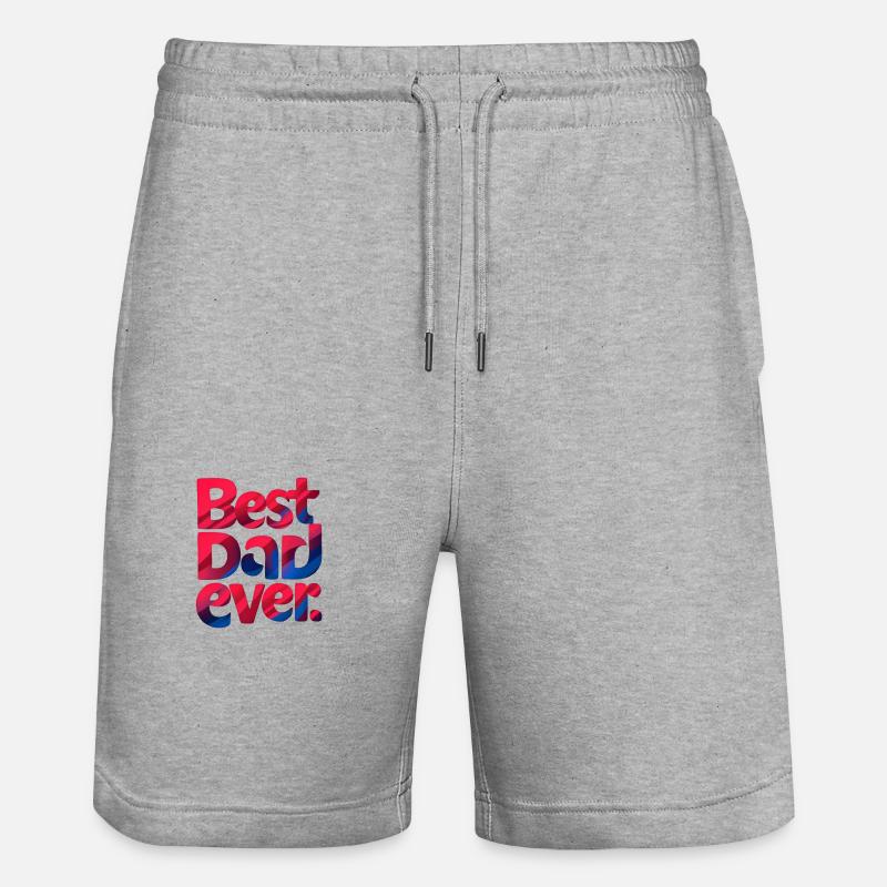 Bester Papa aller Zeiten - Stanley/Stella Unisex Bio Joggingshorts Trainer  - Grau meliert