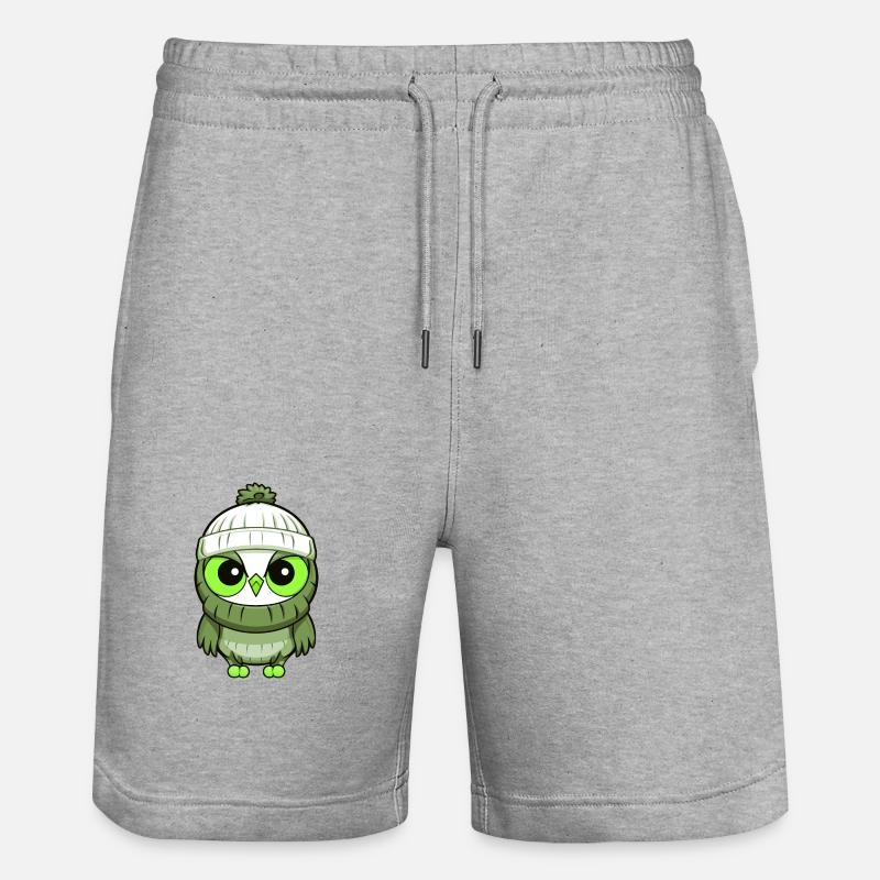 Bande dessinée d’hiver hibou - Short de jogging bio TRAINER Stanley/Stella unisexe - gris chiné