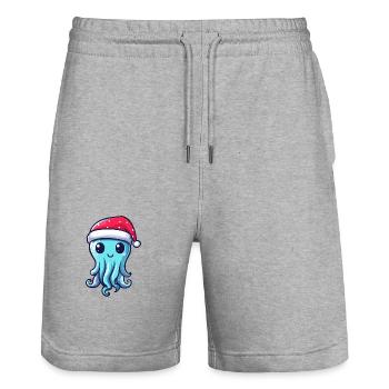 Jellyfish Christmas Cute - Stanley/Stella Trainer Unisex Organic Jogging Shorts - heather grey - Front - Nik (191cm) & Marisol (170cm)