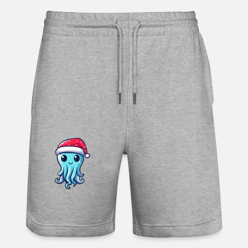Méduse Noël mignon - Short de jogging bio TRAINER Stanley/Stella unisexe - gris chiné