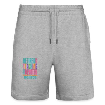 Retired From Teaching Now Devoted To Mojitos - Stanley/Stella Trainer Unisex Organic Jogging Shorts - heather grey - Front - Nik (191cm) & Marisol (170cm)