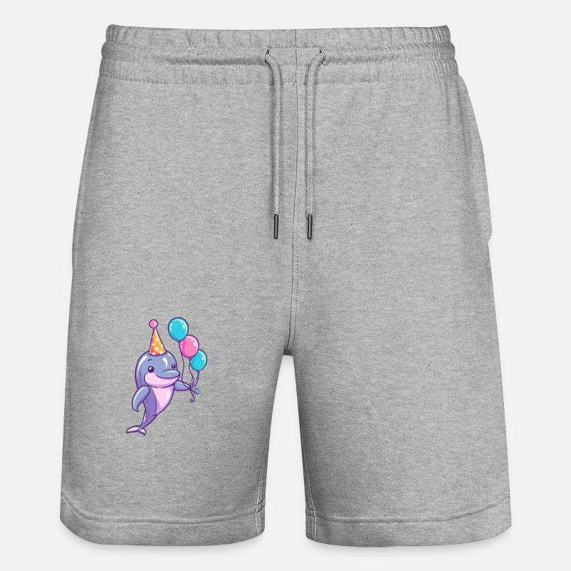 Dauphin Anniversaire Bébé - Short de jogging bio TRAINER Stanley/Stella unisexe - gris chiné