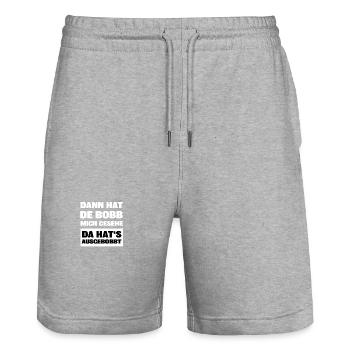 Dann hat de bobb mich gesehe da hats ausgebobbt - Stanley/Stella Unisex Bio Joggingshorts Trainer  - Grau meliert - Vorne - Nik (191cm) & Marisol (170cm)