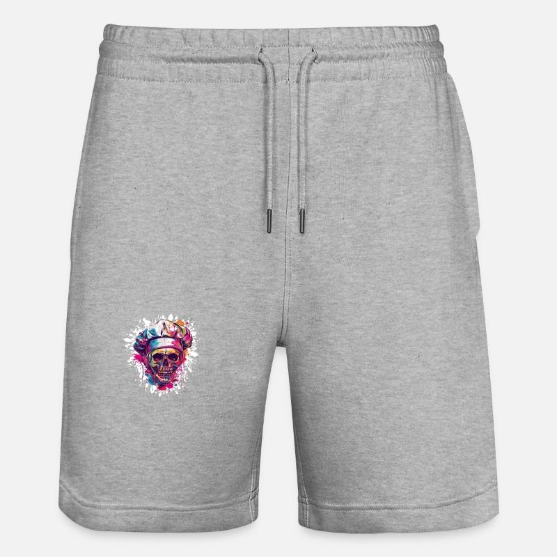 Crâne de chef - Short de jogging bio TRAINER Stanley/Stella unisexe - gris chiné
