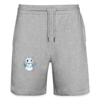 Drache Halloween Lustig Geist - Stanley/Stella Unisex Bio Joggingshorts Trainer  - Grau meliert - Vorne - Nik (191cm) & Marisol (170cm)