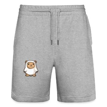 Beaver Halloween Funny Ghost - Stanley/Stella Trainer Unisex Organic Jogging Shorts - heather grey - Front - Nik (191cm) & Marisol (170cm)
