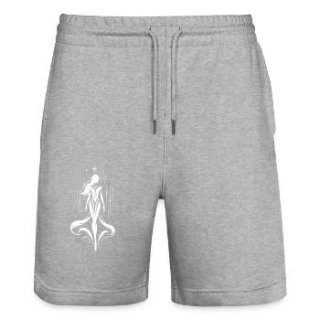 Elfe Starlit Elegance - Stanley/Stella Trainer Unisex Organic Jogging Shorts - heather grey - Front - Nik (191cm) & Marisol (170cm)