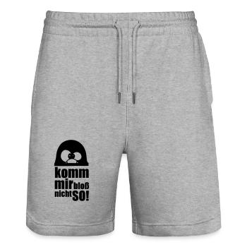 Pinguin Fun Spruch Geschenk Tier lustig - Stanley/Stella Unisex Bio Joggingshorts Trainer  - Grau meliert - Vorne - Nik (191cm) & Marisol (170cm)