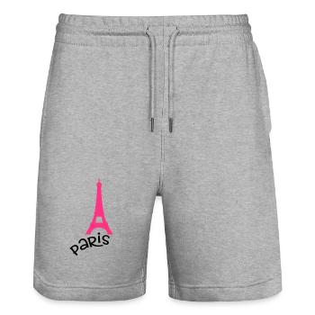 Paris - Short de jogging bio TRAINER Stanley/Stella unisexe - gris chiné - Devant - Nik (191cm) & Marisol (170cm)