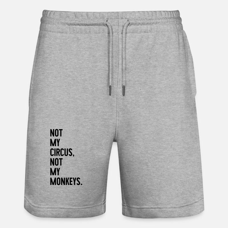 Pas mon cirque, pas mes singes - Short de jogging bio TRAINER Stanley/Stella unisexe - gris chiné