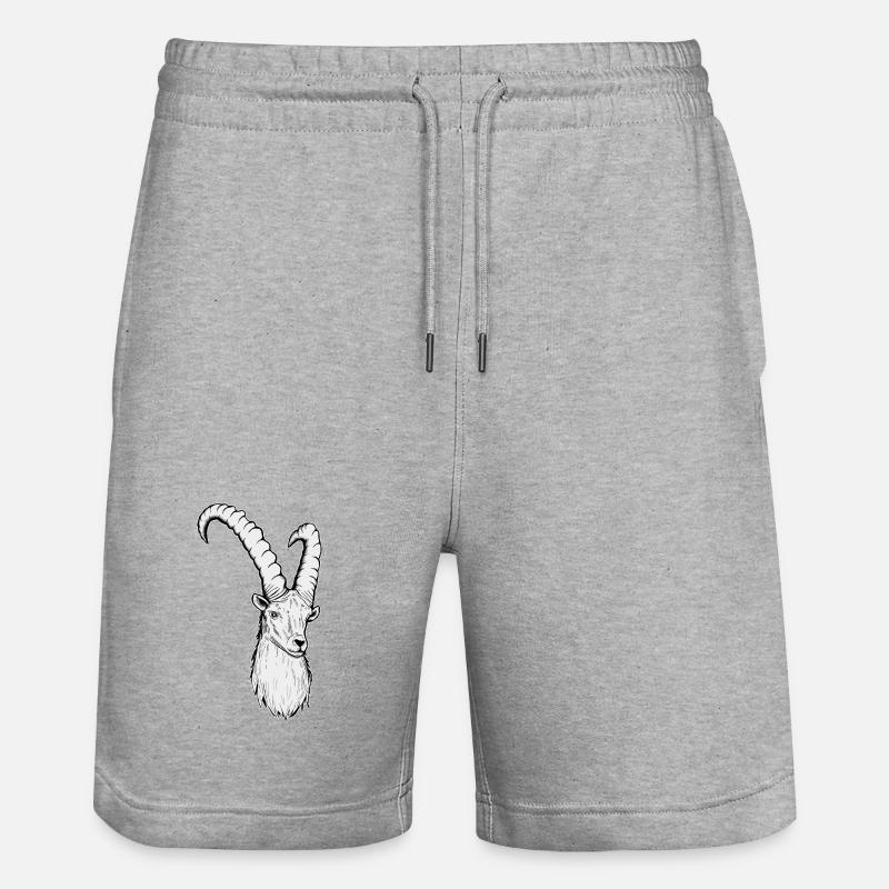 Steinbock Sternzeichen - Stanley/Stella Unisex Bio Joggingshorts Trainer  - Grau meliert