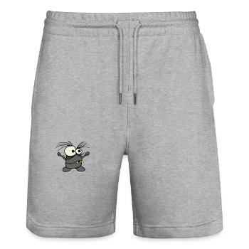 Wuscheliger Monster mit großen Augen - Stanley/Stella Unisex Bio Joggingshorts Trainer  - Grau meliert - Vorne - Nik (191cm) & Marisol (170cm)